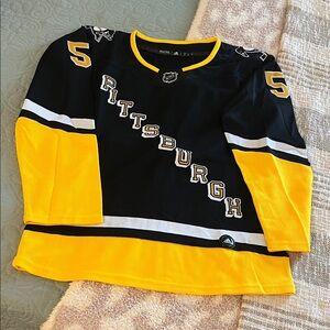 Women’s adidas Pittsburgh Hockey Jersey - Black and Yellow